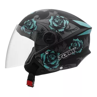 Casco New Liberty Three Flower Azul/negro Mate T 56