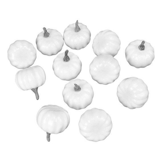 12x Calabazas Falsas Modelo Verduras Artificiales Blanco