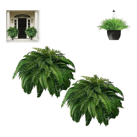 O 2pcs Artificial Plants, Falso Boston Helechos Plant