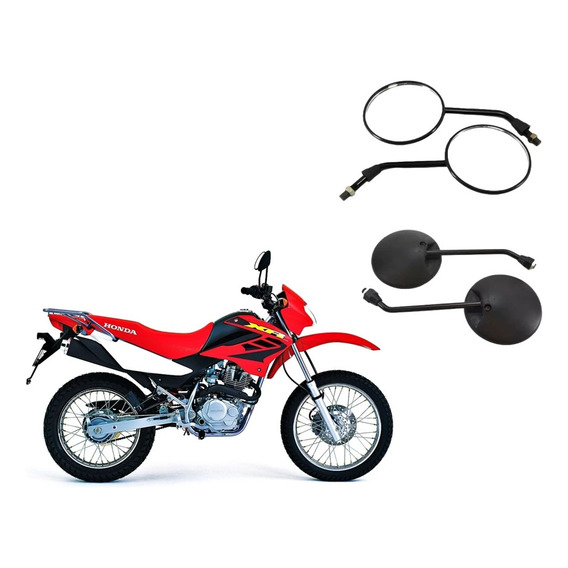 Kit X2 Espejos Circular Negro Mate Honda Xr 125l Tdm