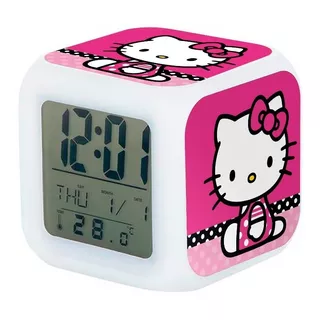 Reloj Despertador Hello Kitty Con Luz Led