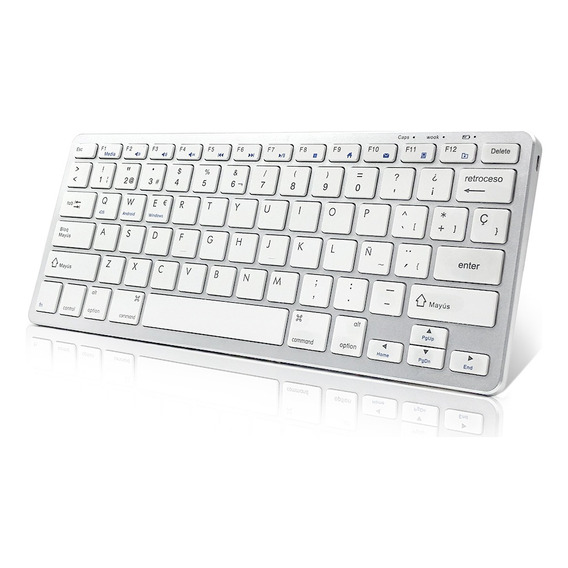 Teclado Inalambrico Español,recargable Bluetooth Wireless