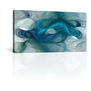 Cuadro Decorativo Canvas Abstracto Olas Azules Minimalista