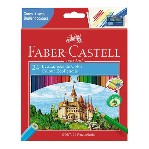 Set 24 Lápices De Colore Faber Castell Ecolápices Hexagonale