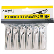 Kit De Prendedores Em Inox Mimo Style Com 6 Unidades
