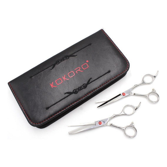 Kit De Tijeras De Cabello Corte Y Textura Kokoro Leather 5.5