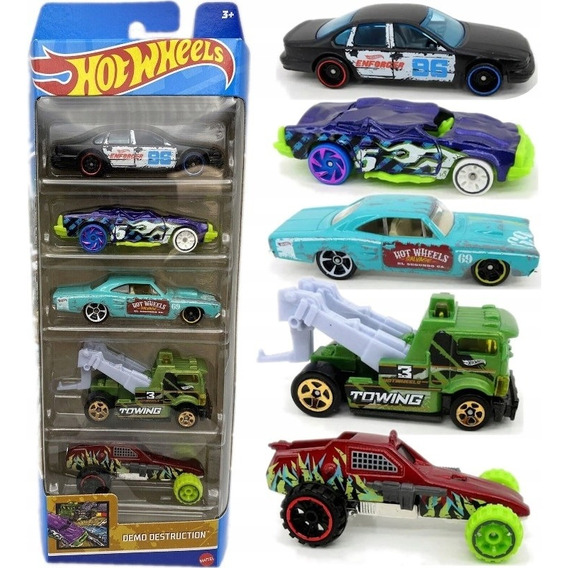 Hot Wheels Set 5 Autitos Surtidos  Flames Speedblur Hottruck