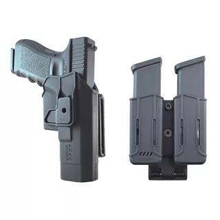 Combo Táctico Glock 17 19 Polímero Funda + Porta Carg Doble 