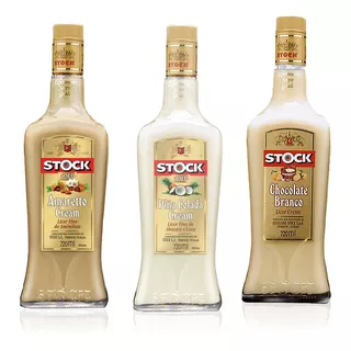 Kit 3 Licor Stock Pina Colada, Chocolate Br, Amaretto 720ml