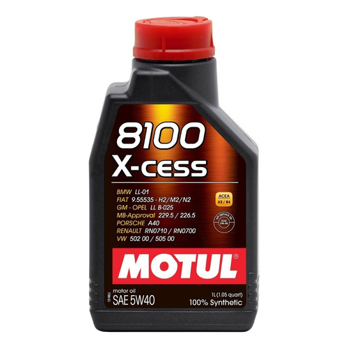 Aceite Motor Auto Motul 8100 5w40 Xcess 100% Sintétic 1l