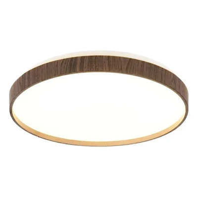 Aplique Plafón Led Boris Madera Oscura Con Control Ld Madera Oacura Interior