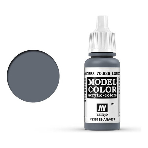 Vallejo Model Color 17ml Pintura Acrílica Color 161 Gris Londres 70.836