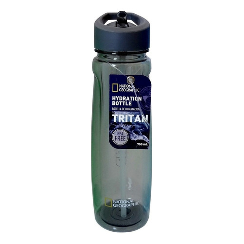 Botella Hidratación Tritan Cilindro Gris 750 Ml Natgeo