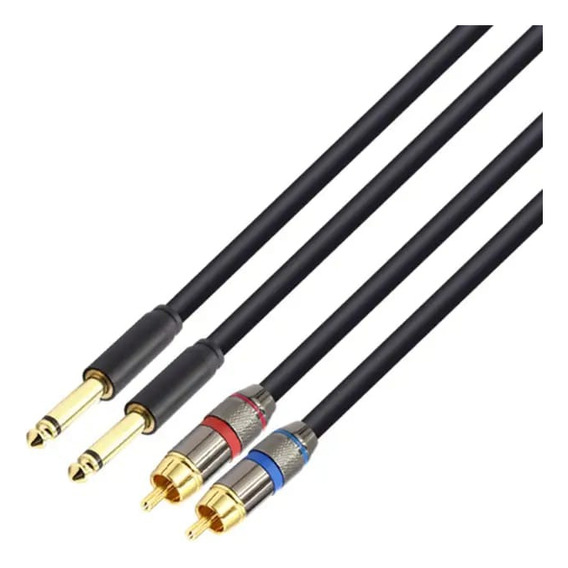 Cable 2 Plug 6,3 Mono A 2  Rca Mono 