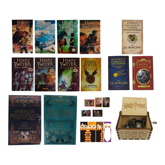Colección 13 Libros Harry Potter + Caja Musical Hp Café
