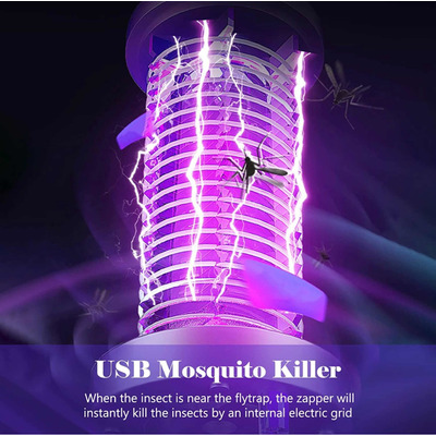 Trampa Mosquito Killer Usb Recargable Luz Morado Atrae Mosco