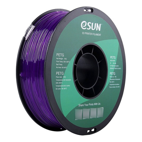 Filamento Esun Petg 1kg 1.75mm Impresora 3d Color Purple