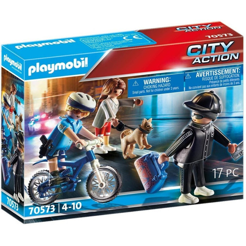 Playmobil 70573 City Action Bici Policial Persecucion Ladron
