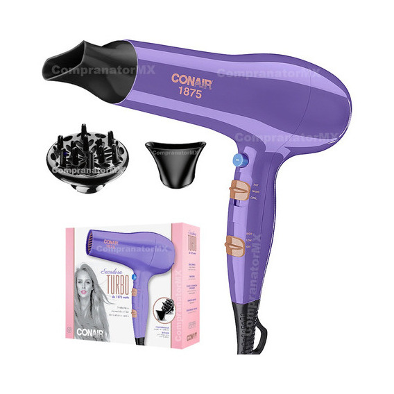 Secadora De Cabello Ceramica Con Difusor Profesional Conair Color Morado