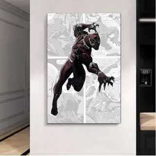 Cuadro Decorativo Black Panther Fondo Comic Canvas 50x75cm
