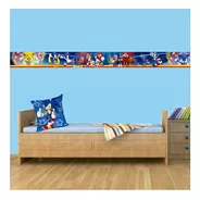 Cenefa  Sonic Sega Niños Vinilos Decorativos 6 Mts