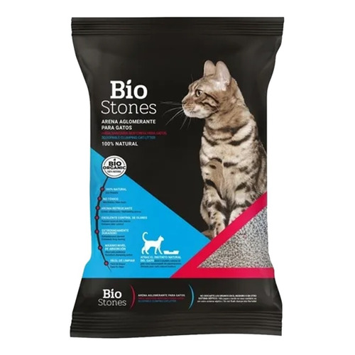 Arena Aglomerante Gato Bio Stones con Aroma x 15kg de peso neto  y 15kg de peso por unidad