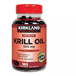 Kirkland Krill Oil 500mg Aceite De Krill Omega 3 160 Softgels