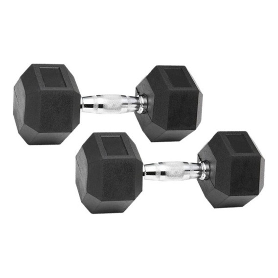 Set Par De Mancuernas Hexagonal 2.5 Kg Por Unidad - Fitness Color Negro