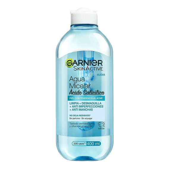 Agua Micelar Garnier Anti Acné 400ml Momento de aplicación Día/Noche Tipo de piel Piel con tendencia al acné