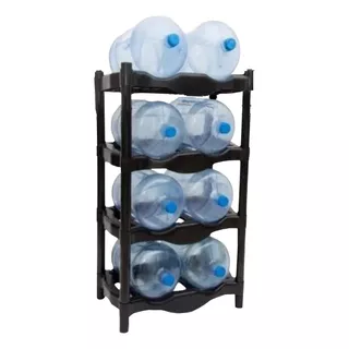 Rack De Plástico Negro Para 8 Garrafones H2organizer