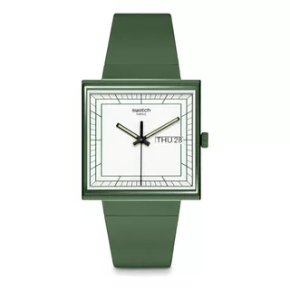 Reloj Swatch What If...green? So34g700 Hombre Mujer Suizo Color De La Malla Verde Color Del Bisel Verde Color Del Fondo Blanco