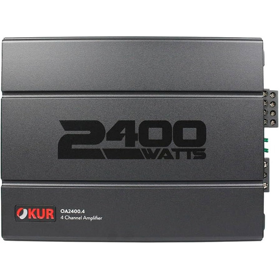 Amplificador De Audio Para Auto Okur Oa2400.4 4 Canales Clase Ab 2400 Watts Color Negro By Db Drive