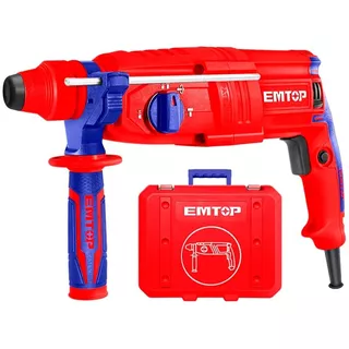 Rotomartillo Emtop 800w 220-240v 3 Brocas Y 2 Cinceles Febo Color Rojo Con Azul