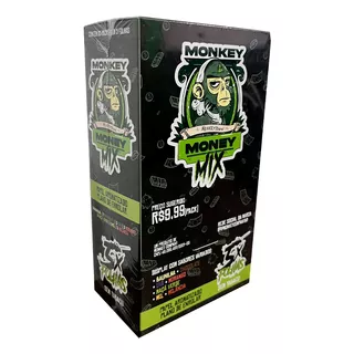 Blunt Monkey Money Mix C/ 25 Pacotes 5 Folhas Cada Sabor Uva, Mel, Melancia, Chocolate, Baunilha, Maçã Verde