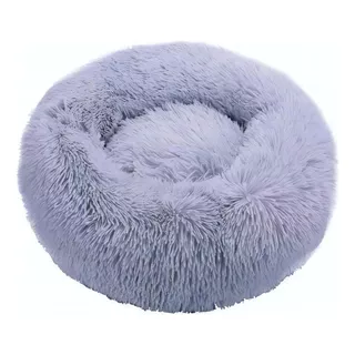 Cama Nuvem Pelucia Redonda Pequena Para Pet 50cm Jambo Cor Cinza