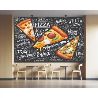 Papel De Parede Personalização Comércio Pizzaria Restaur 7m²