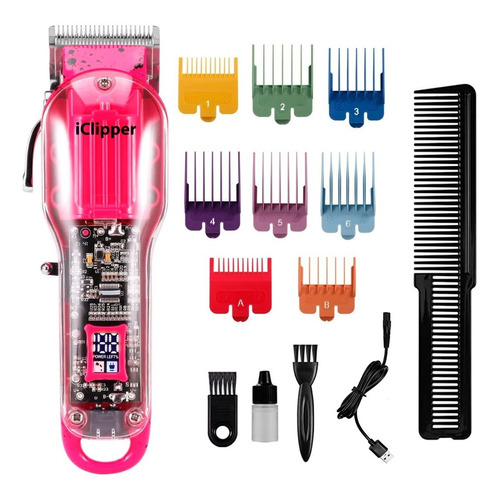 Máquina De Cortar Pelo Inalámbrica Profesional Usb Iclipper Color Fucsia