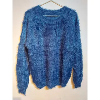 Sweater Azul Pelo Mono, No Suelta Pelo.