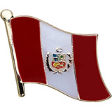 Pin Para Solapa De Prendas De Vestir Bandera Perú, Italia