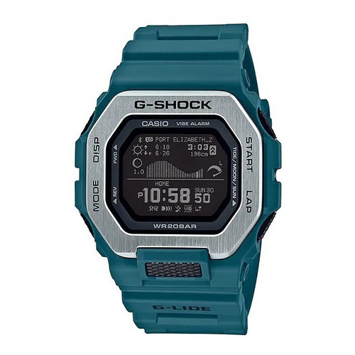 Reloj Casio G-shock G-lide Bluetooth Cagbx1002cr Color De La Correa Azul/turquesa Color Del Bisel Gris Color Del Fondo Negro