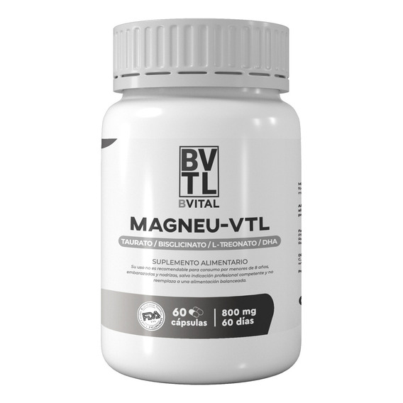 MAGNEU-VITAL - Magnesios Taurato - Bisglicinato - L-treonato + dha / 800mg / 60 cápsulas