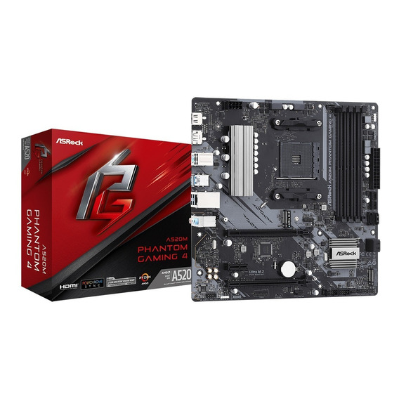 Asrock A520 Phantom Gaming 4 Dual Nvme U3.2 Hdmi Dp Pcie4 