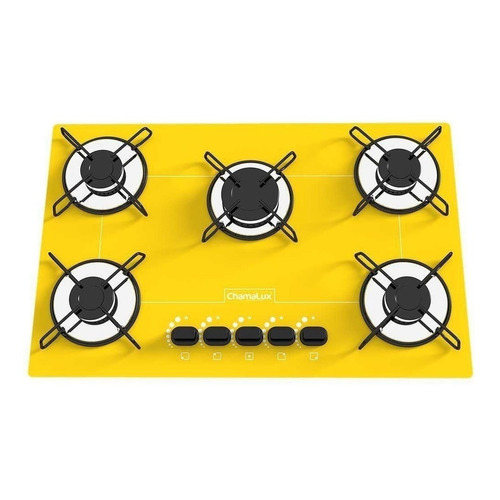 Anafe a gas Chamalux Cooktop 5 bocas ultra chama amarillo 110V/220V