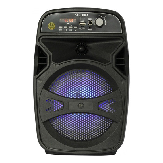Parlante Portatil Bluetooth Karaoke Fm Luces 6.5 Kts-1061