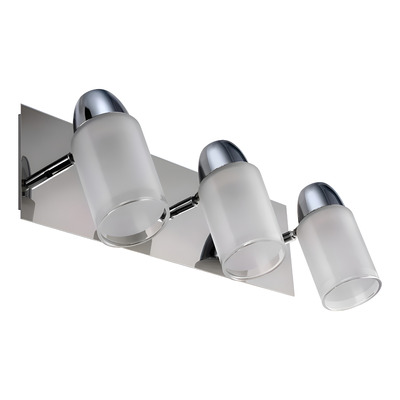 Aplique 3 Luces Movil Vidrio A-803 Apto Led E-27 Luz Desing Cromo