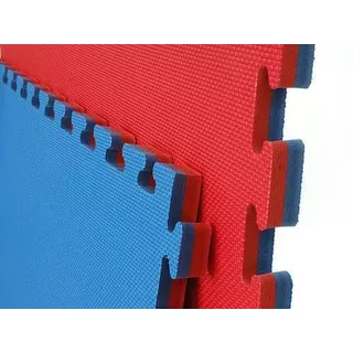 Kit 6 Tatames Eva Dupla Face Azul E Vermelho 50x50x3cm