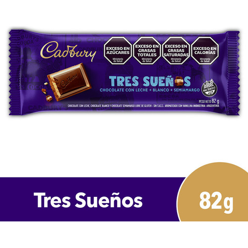 Chocolate Tres Sueños Cadbury X 82 G.