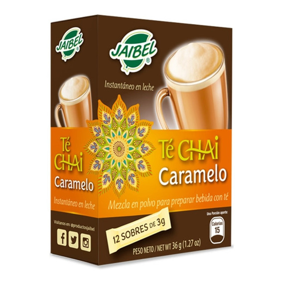 Jaibel Te Chai Latte Caramelo X12 Sobres Tradicional