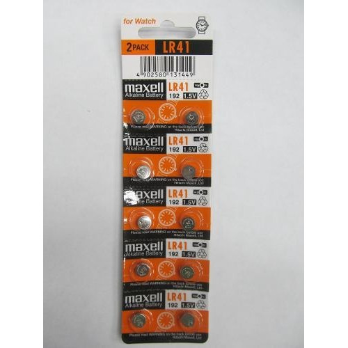 Pila Maxell Micro Alkaline LR41 Botón - pack de 10 unidades