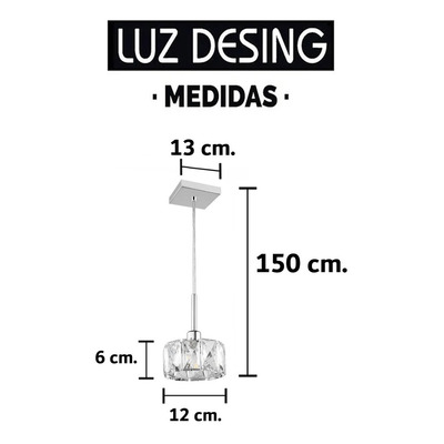 Colgante 1 Luz Mery Cristal Apto Led G9 Deco Moderno Pal